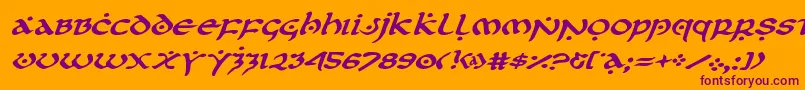 firstorderexpandital Font – Purple Fonts on Orange Background