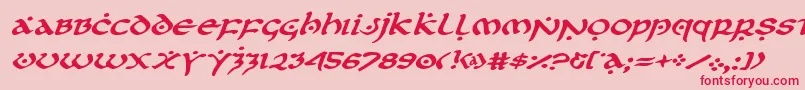 firstorderexpandital Font – Red Fonts on Pink Background