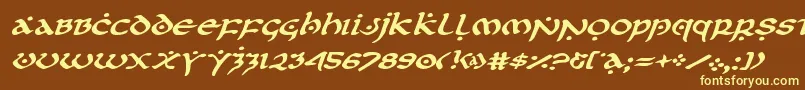 firstorderexpandital Font – Yellow Fonts on Brown Background