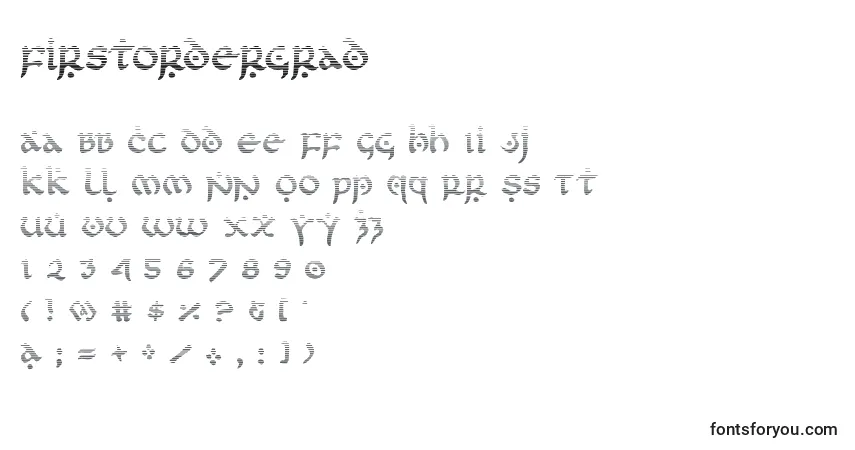 Schriftart Firstordergrad – Alphabet, Zahlen, spezielle Symbole