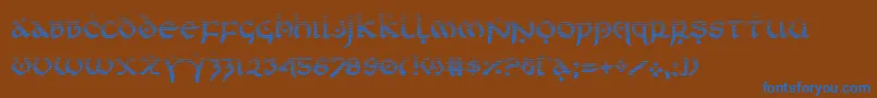 firstordergrad-fontti – siniset fontit ruskealla taustalla