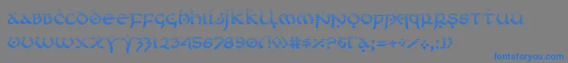 フォントfirstordergrad – 灰色の背景に青い文字