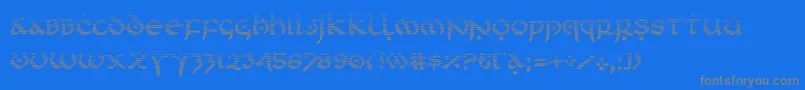 フォントfirstordergrad – 青い背景に灰色の文字