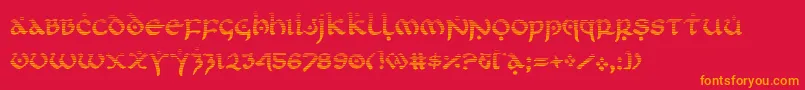 フォントfirstordergrad – 赤い背景にオレンジの文字