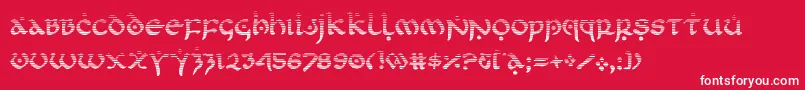 firstordergrad-fontti – valkoiset fontit punaisella taustalla