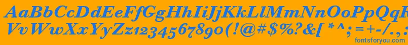 BodoniSixOsItcTtBoldita Font – Blue Fonts on Orange Background