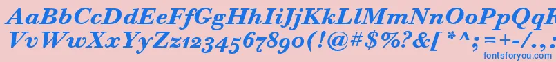 BodoniSixOsItcTtBoldita Font – Blue Fonts on Pink Background