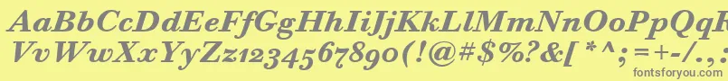 BodoniSixOsItcTtBoldita Font – Gray Fonts on Yellow Background