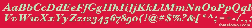 BodoniSixOsItcTtBoldita Font – Green Fonts on Red Background