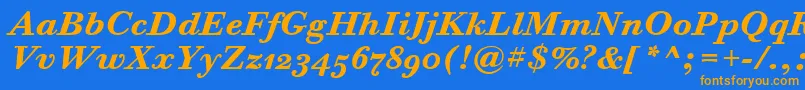 BodoniSixOsItcTtBoldita Font – Orange Fonts on Blue Background