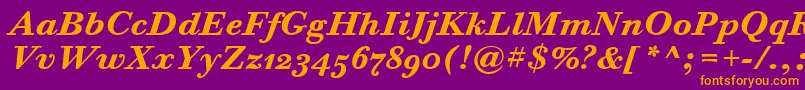 BodoniSixOsItcTtBoldita Font – Orange Fonts on Purple Background