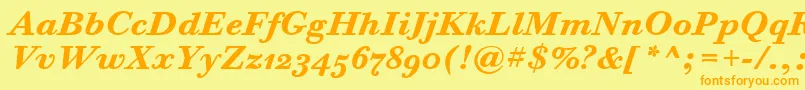 BodoniSixOsItcTtBoldita Font – Orange Fonts on Yellow Background