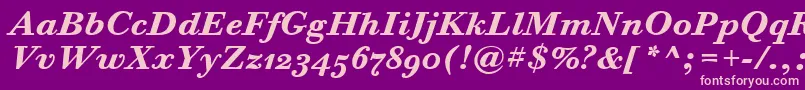 BodoniSixOsItcTtBoldita Font – Pink Fonts on Purple Background