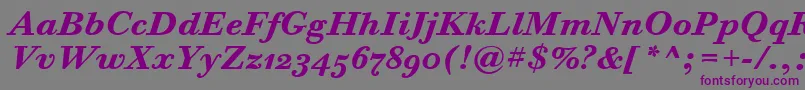 BodoniSixOsItcTtBoldita Font – Purple Fonts on Gray Background