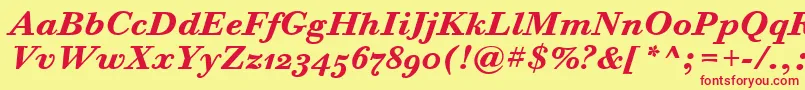 BodoniSixOsItcTtBoldita Font – Red Fonts on Yellow Background