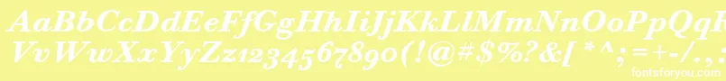 BodoniSixOsItcTtBoldita Font – White Fonts on Yellow Background