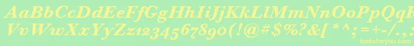 BodoniSixOsItcTtBoldita Font – Yellow Fonts on Green Background