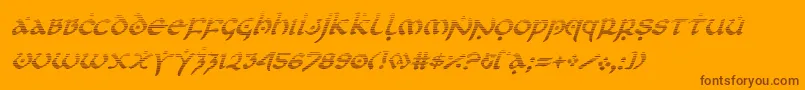 フォントfirstordergradital – オレンジの背景に茶色のフォント