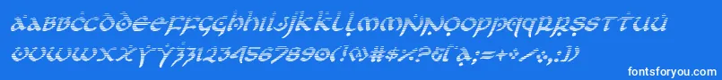 フォントfirstordergradital – 青い背景に白い文字