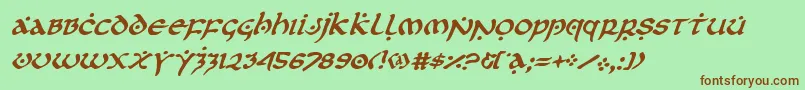 firstorderital Font – Brown Fonts on Green Background