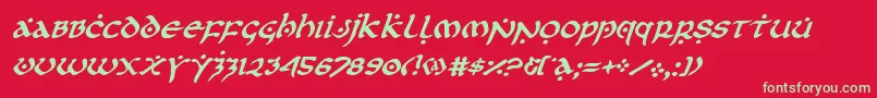firstorderital Font – Green Fonts on Red Background