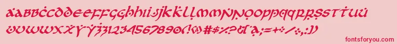 フォントfirstorderital – ピンクの背景に赤い文字