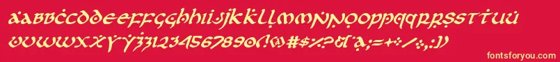 firstorderital Font – Yellow Fonts on Red Background