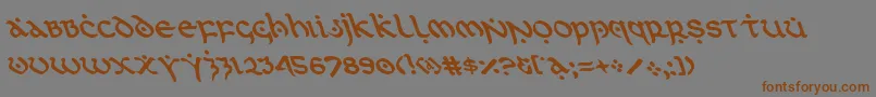 フォントfirstorderleft – 茶色の文字が灰色の背景にあります。