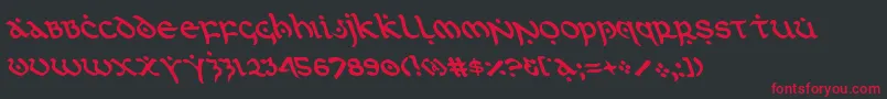 フォントfirstorderleft – 黒い背景に赤い文字