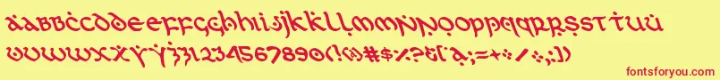 firstorderleft-Schriftart – Rote Schriften auf gelbem Hintergrund