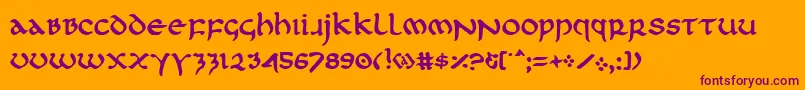 firstorderplain Font – Purple Fonts on Orange Background