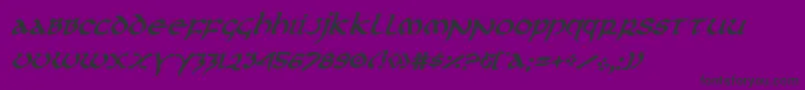 firstorderplainital-fontti – mustat fontit violetilla taustalla