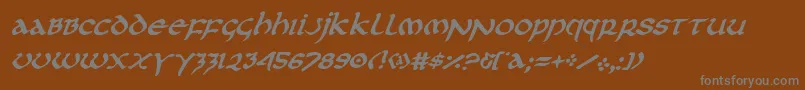 firstorderplainital Font – Gray Fonts on Brown Background