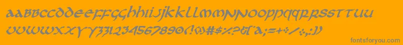 firstorderplainital Font – Gray Fonts on Orange Background