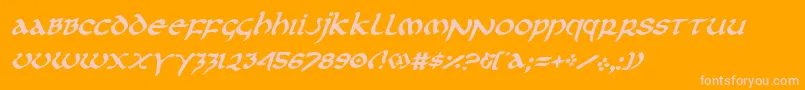 firstorderplainital Font – Pink Fonts on Orange Background