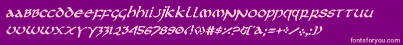 firstorderplainital Font – Pink Fonts on Purple Background