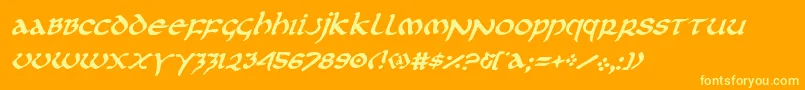 firstorderplainital Font – Yellow Fonts on Orange Background