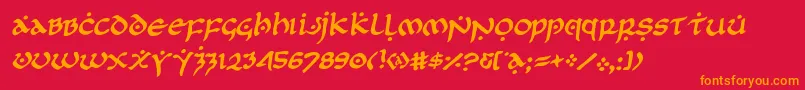 フォントfirstorderrotal – 赤い背景にオレンジの文字