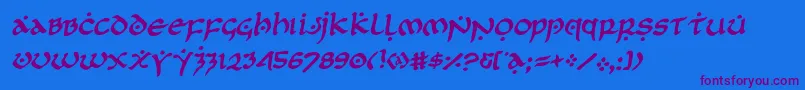 firstorderrotal-Schriftart – Violette Schriften auf blauem Hintergrund