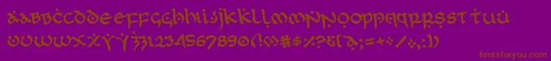 firstorderrotate-Schriftart – Braune Schriften auf violettem Hintergrund