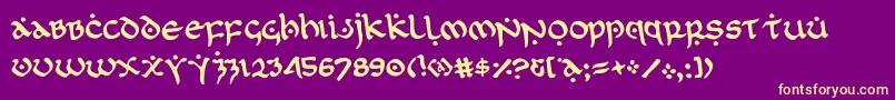 フォントfirstorderrotate – 紫の背景に黄色のフォント