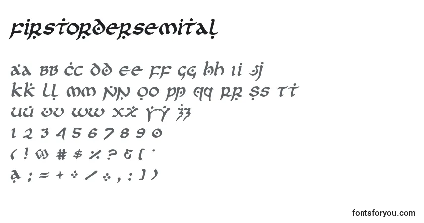 Schriftart Firstordersemital – Alphabet, Zahlen, spezielle Symbole