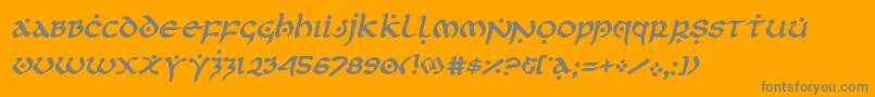 firstordersemital-Schriftart – Graue Schriften auf orangefarbenem Hintergrund