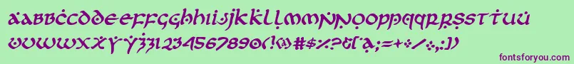 firstordersemital Font – Purple Fonts on Green Background