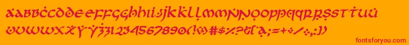 firstordersemital Font – Red Fonts on Orange Background