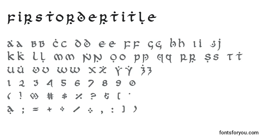 Firstordertitle Font – alphabet, numbers, special characters