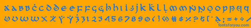 firstordertitle Font – Blue Fonts on Orange Background