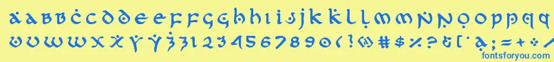 firstordertitle Font – Blue Fonts on Yellow Background