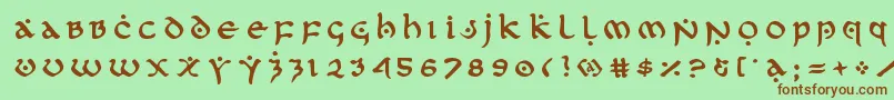 firstordertitle Font – Brown Fonts on Green Background