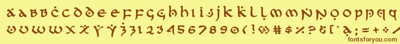 firstordertitle Font – Brown Fonts on Yellow Background